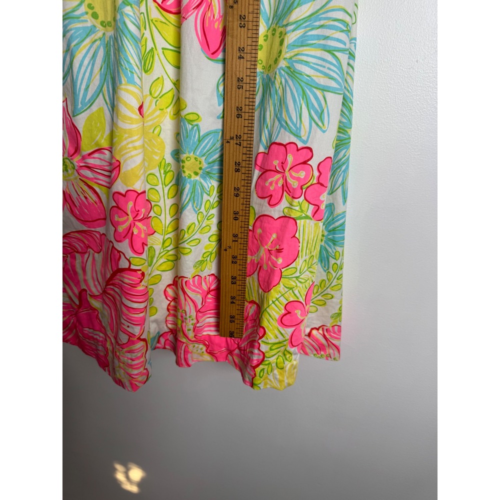 Preppy Lilly Pulitzer Women 14 Halter Dress Pink Floral Crochet Lace Tropical - Picture 7 of 10